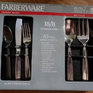NEW 85 piece Flatware Silverware service 16 Farber